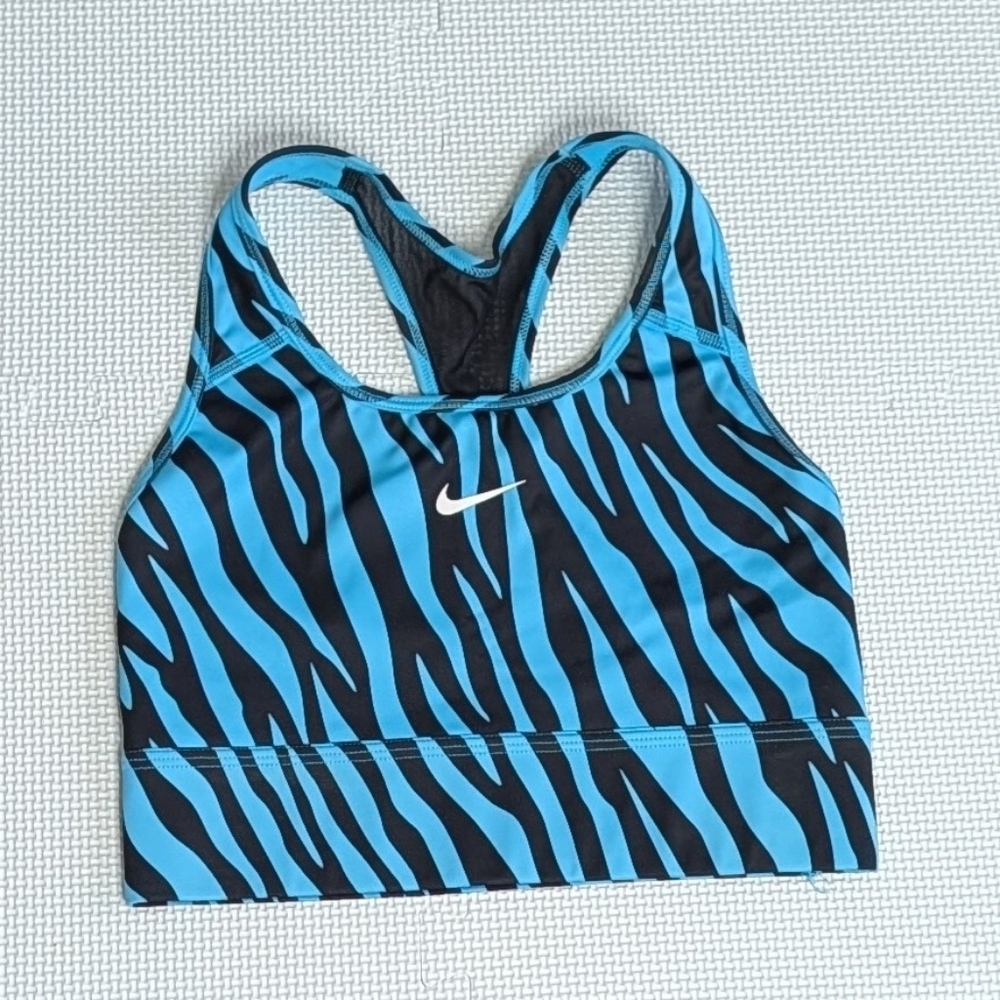 Nike Bra Small Blue Zebra Print Icon Clash Sports Bra Workout